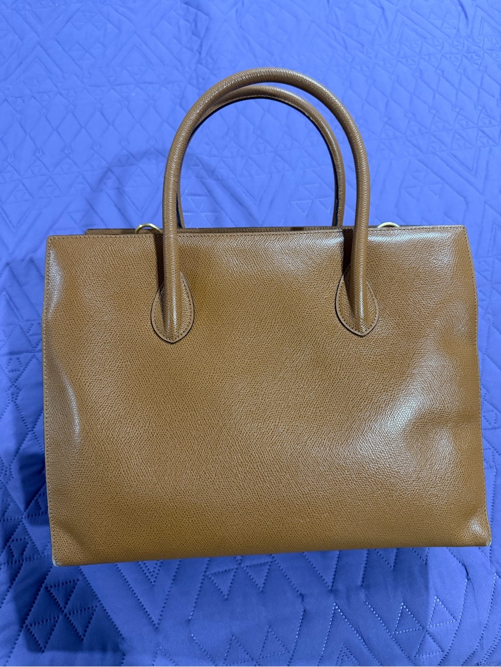 Celine Vintage Pebbled Leather Tote in Brown leather